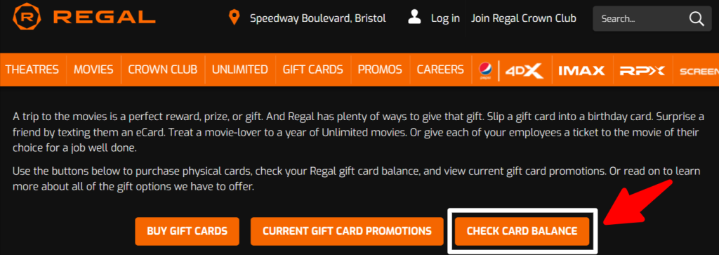 How to Check Regal Cinemas Gift Card Balance